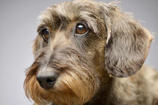retrato de un adorable perro tejonero foto