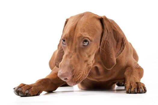 estudio Disparo de un adorable húngaro vizsla foto