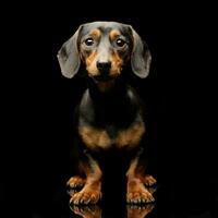 Studio shot of an adorable Dachshund photo