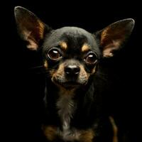 retrato de un adorable corto peludo chihuahua foto