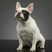 Studio shot of an adorable French bulldog photo