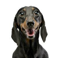 Portrait of an adorable short haired Dachshund photo