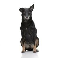 Studio shot of an adorable mixed breed dog photo