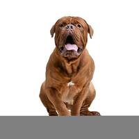 Studio shot of an adorable Dogue de Bordeaux photo