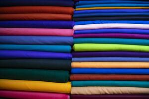 Multicolor textile fabrics pattern texture background photo