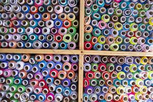 Multicolored Sewing threads pattern texture can be used as a background wallpaper photo