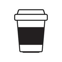 Hot coffee cup vector icon. Paper coffee cup icon isolated on white background.