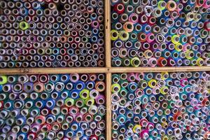 Multicolored Sewing threads pattern texture can be used as a background wallpaper photo