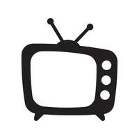 Retro TV icon in flat style, black and white retro TV icon, Vector illustration of Retro TV icon for you design.