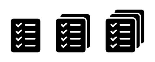 lista icono, sitio menú símbolo, Lista de Verificación icono sólido estilo, glifo plano icono. vector diseño elemento.