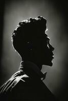singer man studio silhouette photo black white vintage backlit portrait motion contour tattoo