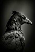 cuervo ojo macro cerca retrato estudio silueta foto negro blanco retroiluminado movimiento contorno tatuaje