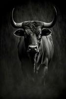 bull cow studio silhouette photo black white vintage backlit portrait motion contour tattoo