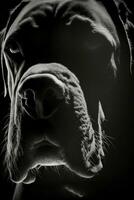 dog puppy hound studio cane corso silhouette photo black white backlit motion contour tattoo