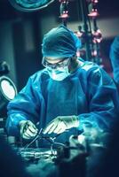 operación cirujano especialista uniforme azul fotografía real salud máscara vaso médico médico foto