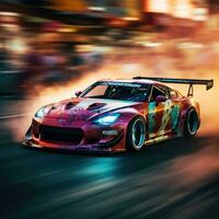 jdm drift car speed drifting japanese drone shot photography competition smoke tires blur motion photo