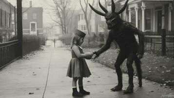 niños niños Víspera de Todos los Santos de miedo Clásico fotografía mascaras Diecinueveavo siglo horror disfraces fiesta foto