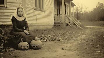 children kids halloween scary vintage photography masks 19th century horror costumes party photo