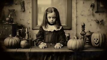 children kids halloween scary vintage photography masks 19th century horror costumes party photo