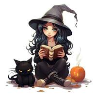 female woman girl hat pumpkin Halloween illustration artwork horror isolated tattoo fantasy cartoon photo