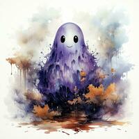 cute ghost spirit phantom Halloween illustration artwork scary horror isolated tattoo fantasy cartoon photo