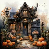 castle landscape vampire house Halloween illustration artwork isolated tattoo creepy fantasy cartoon photo