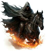 horse rider reaper death Halloween illustration scary horror design tattoo vector fantasy photo