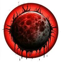 tree blood moon Halloween illustration scary horror design tattoo vector isolated sticker fantasy photo