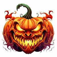 jack o lantern pumpkin Halloween illustration scary horror design tattoo isolated sticker fantasy photo