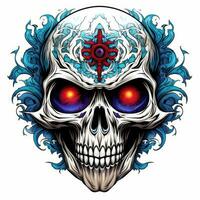 skull eyes Halloween illustration scary horror design tattoo vector isolated sticker fantasy photo