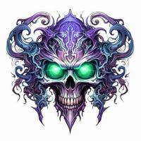 skull eyes Halloween illustration scary horror design tattoo vector isolated sticker fantasy photo