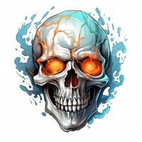 skull eyes Halloween illustration scary horror design tattoo vector isolated sticker fantasy photo