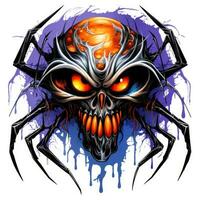 araña web veneno Víspera de Todos los Santos ilustración de miedo horror diseño tatuaje vector aislado pegatina fantasía foto