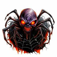 spider web poison Halloween illustration scary horror design tattoo vector isolated sticker fantasy photo