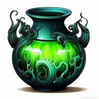 cauldron pot poison Halloween illustration scary horror design tattoo vector isolated fantasy photo