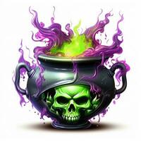 cauldron pot poison Halloween illustration scary horror design tattoo vector isolated fantasy photo