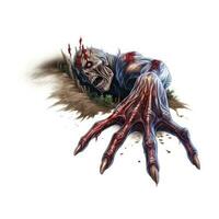 zombi mano creciente Víspera de Todos los Santos ilustración de miedo horror diseño tatuaje vector pegatina fantasía foto