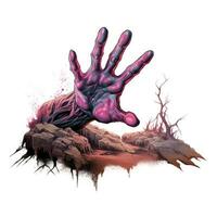 zombie hand rising Halloween illustration scary horror design tattoo vector sticker fantasy photo