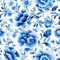 retro Clásico florido ornamento loseta vidriado portugués mosaico modelo floral azul cuadrado Arte foto