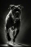 cane corso dog silhouette contour black white backlit motion contour tattoo professional photography photo