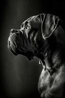 caña corso perro silueta contorno negro blanco retroiluminado movimiento contorno tatuaje profesional fotografía foto