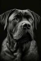 cane corso dog silhouette contour black white backlit motion contour tattoo professional photography photo