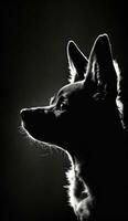 chihuahua small dog silhouette contour black white backlit motion tattoo professional photography photo