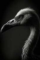 flamingo bird studio silhouette photo black white vintage backlit portrait motion contour tattoo