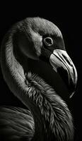 flamenco pájaro estudio silueta foto negro blanco Clásico retroiluminado retrato movimiento contorno tatuaje