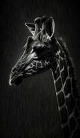 giraffe studio silhouette photo black white vintage backlit portrait motion contour tattoo