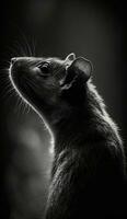 rat mouse macro close portrait studio silhouette photo black white backlit motion contour tattoo
