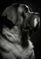 Santo Bernardo perro silueta contorno negro blanco retroiluminado movimiento tatuaje profesional fotografía foto