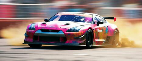 jdm japanese drifting car professional photo smoke dynamic in motion track sport tuning photography