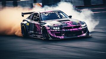 jdm japanese drifting car professional photo smoke dynamic in motion track sport tuning photography